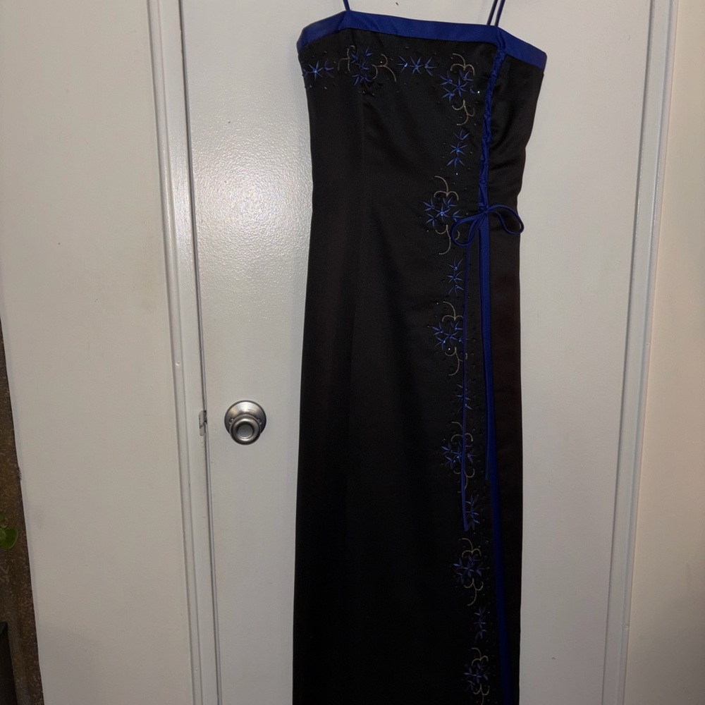 Masquerade Strapless Black and Blue Dress